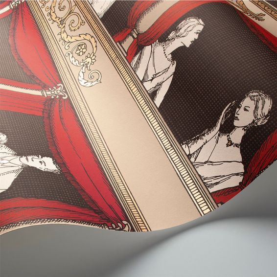 Teatro Wallpaper 18037 by Cole & Son in Linen Rouge