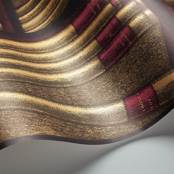 Ex Libris Wallpaper 15031 by Cole & Son in Gold Magenta