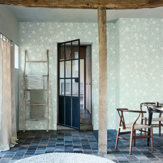 Pure Fruit Wallpaper 216540 by Morris & Co in Grey Blue