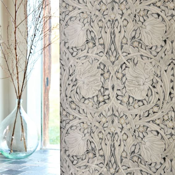 Pure Pimpernel Wallpaper 216539 by Morris & Co in Black Ink