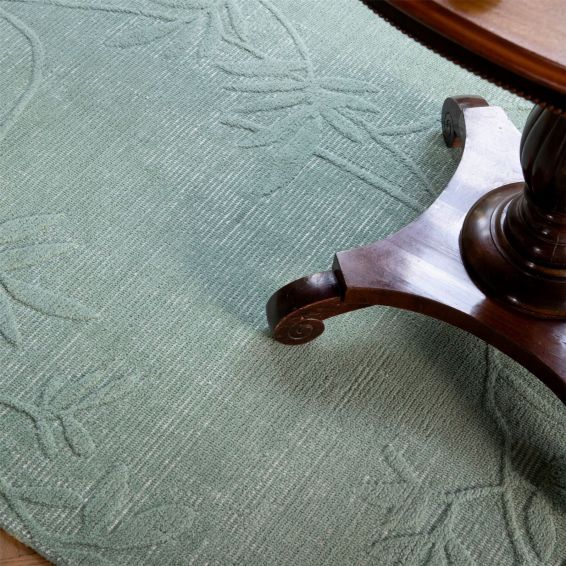Mari Botanical 081507 Rug by Laura Ashley in Mineral Green