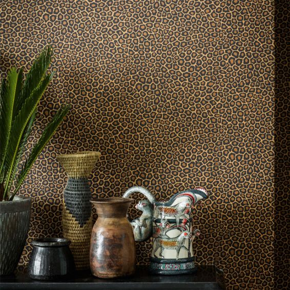 Senzo Spot Wallpaper 6028 by Cole & Son in Charcoal Ginger