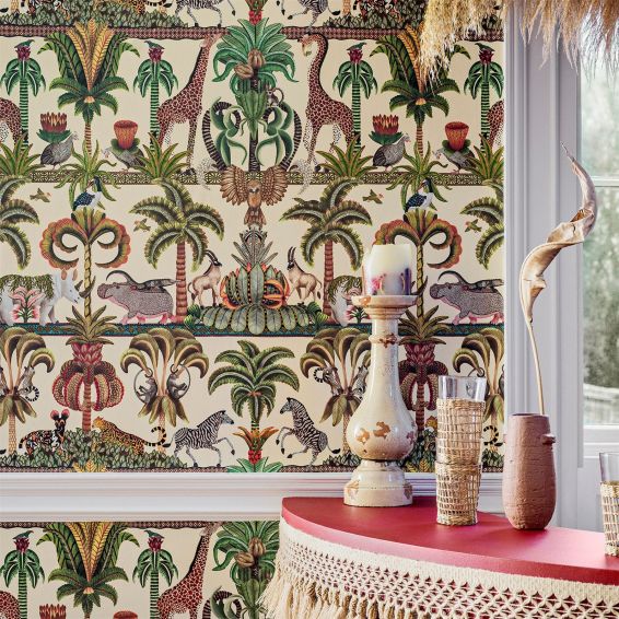 Afrika Kingdom Wallpaper 119 5026 by Cole & Son in Olive Spring Cream