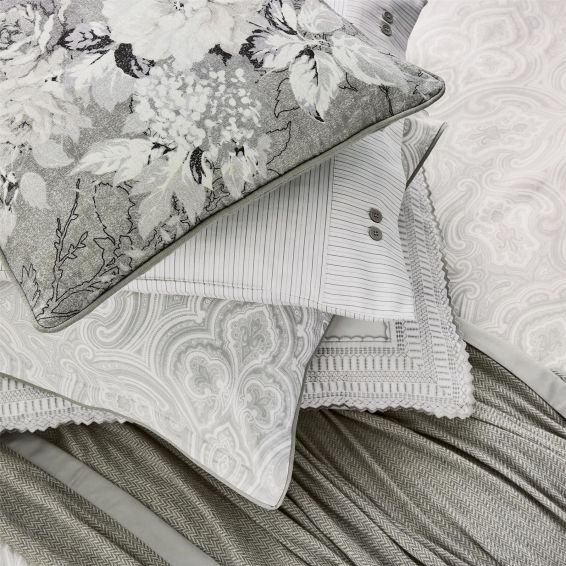 Amalia Cushion by Bedeck of Belfast in White Silver