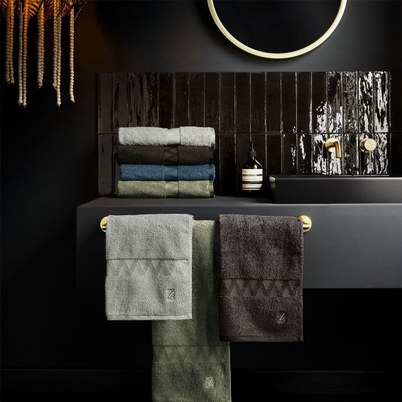 Kanoko Organic Cotton Towels by Zoffany in Flint Grey