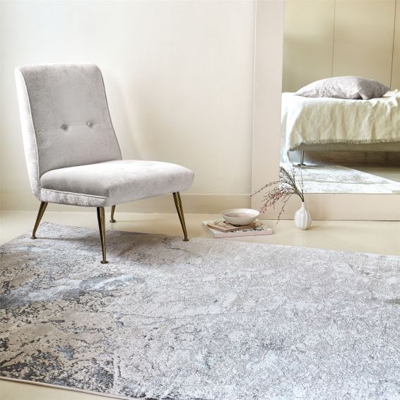 Aurora Solar AU03 Marble Rugs in Silver Grey