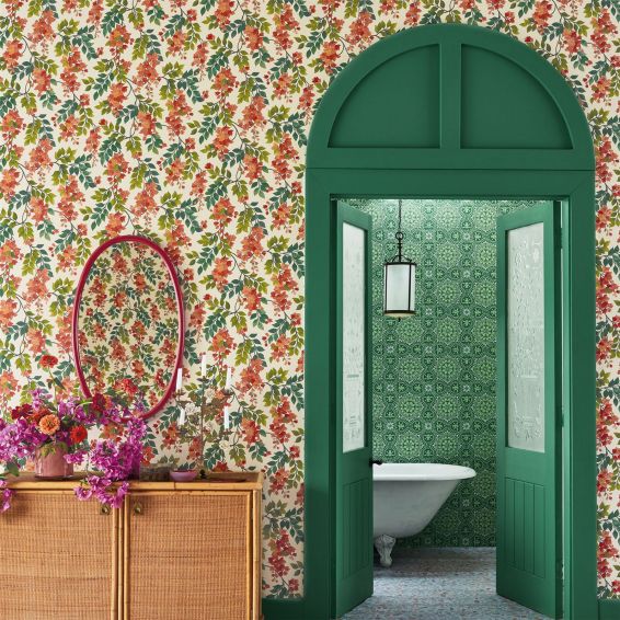 Bougainvillea Wallpaper 117 6016 by Cole & Son in Olive Green