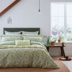 Lemon Tree Willow Bough Cushion by William Morris in Leaf Green