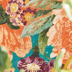 Very Rose And Peony Wallpaper 217027 by Sanderson in Kingfisher Rowan Berry