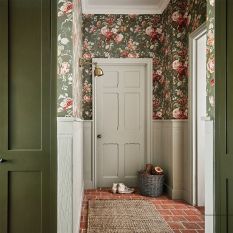 Stapleton Park Wallpaper 217046 by Sanderson in Olive Bengal Red