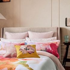 Art Floral Cotton Velvet Cushion by Ted Baker in Gold
