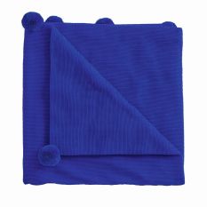 Budding Brights Pom Pom Throw by Helena Springfield in Navy Blue