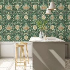 Montreal Wallpaper 216432 by Morris & Co in Forest Teal
