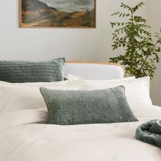 Aura Cushion by Bedeck of Belfast Rare Earth in Nettle Green