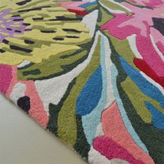 Floreale Rugs 44905 Modern Floral Bright Wool Rugs in Fuschia