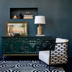 Turnabouts Rugs 039205 in Black by Florence Broadhurst