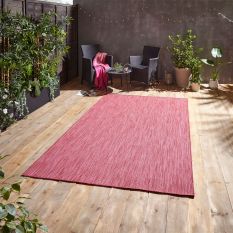 POP Plain Indoor Outdoor Boho Rug in Red
