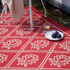 Porchester 480200 Indoor Outdoor Rug by Laura Ashley in Poppy Red