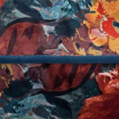 Yves Floral Velvet Cushion in Navy Rust