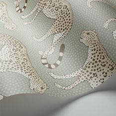 Leopard Walk Wallpaper 2009 by Cole & Son in Soft Olive Green