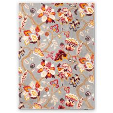 Amanpuri Leaf Wool Rugs By Sanderson in Grey Plum