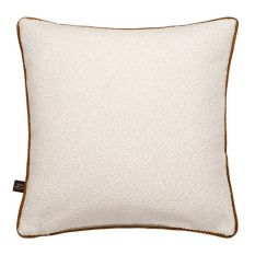Leighton Boucle Velvet Piping Cushion in Cream Mustard Yellow