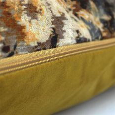 Aristo Abstract Bolster Cushion in Ochre Yellow and Orange
