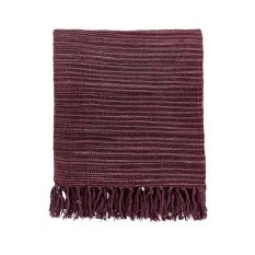 Seasons By May Woven Throw in Aubergine Purple By Morris & Co