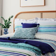 Budding Brights Pom Pom Throw by Helena Springfield in Navy Blue