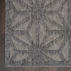 Cozumel CZM01 Indoor Outdoor Geometric Rugs in Dark Grey