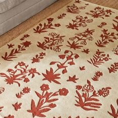 Woodland Glade Wool Rug 146801 by Sanderson in Linen Russet Brown