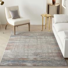 Rustic Textures RUS12 Abstract Rugs in Grey Multicolour