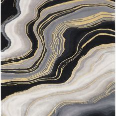 Prismatic Abstract Carved Rugs PRS31 by Nourison in Charcoal Grey