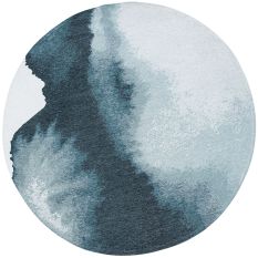 Louis De Poortere Designer Lagoon Round Rugs in 9332 Inkjet