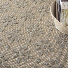 Cozumel CZM03 Indoor Outdoor floral Rugs in Cream