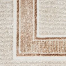 Glitz GLZ08 Geometric Runner Rugs by Nourison in Ivory Cream