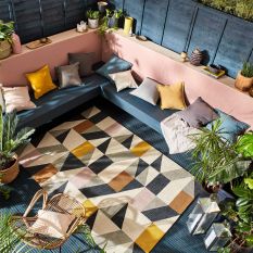 Scion Nuevo Geometric Outdoor Rugs 426102 Blush Pink