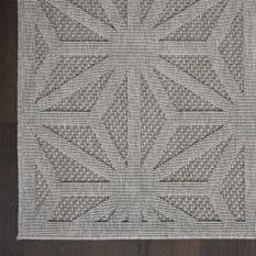 Cozumel CZM01 Indoor Outdoor Geometric Hallway Runner Rugs in Light Grey
