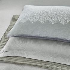Nika Plain Textured Cotton Bedding in Silver Grey
