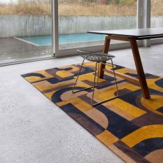 Louis De Poortere Geometric Nuance Module Rugs 9210 in Yellow Meyer
