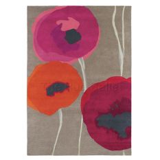 Sanderson Poppies Rugs 45700 Red/Orange