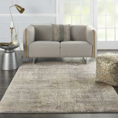 Quarry QUA03 Abstract Distressed Rugs in Beige Grey by Nourison