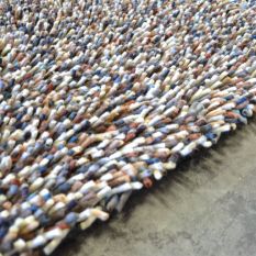 Brink and Campman Rocks Mix Shaggy Wool Rugs 70405 Oyster