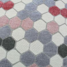 Hive Geometric Cushion in Blush Pink and Sage Green