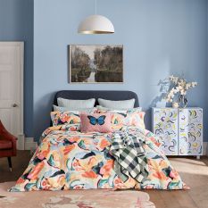 Butterfly Cotton Cushion by Morris & Co in Blush Pink