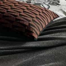 Dunand Embroidered Cushion by Zoffany in Sahara Noir Black