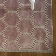 Manipur Geometric Runner Rug in Amethyst Purple By Designers Guild