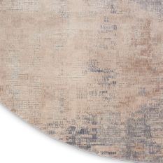 Rustic Textures RUS02 Abstract Circle Rugs in Beige Grey
