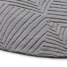 Folia Round Wool Rugs 038904 by Wedgwood in Cool Grey