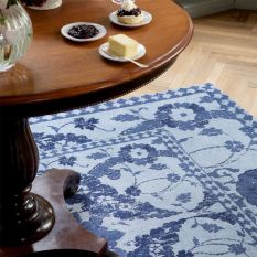 Newborough Jacquard 081608 Rug by Laura Ashley in Dark Seaspray Blue